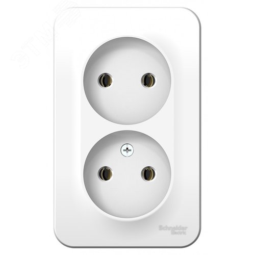 BLANCA  розетка наружная  двойная без зазем. без штор., монт.пл., 16А, 250В, белый, рос - фото 3