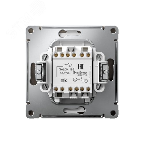 ARTGALLERY 2-клавишный ВЫКЛЮЧАТЕЛЬ ДЛЯ ЖАЛЮЗИ, 2х сх.4, 10А, механизм, быстрозажимные клеммы, МОККО - фото 2