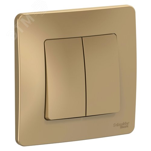 Изображение товара BLANCA скрытой установки двухклавишный переключатель (cх.6+6), 10A, 250B, титан (шт)