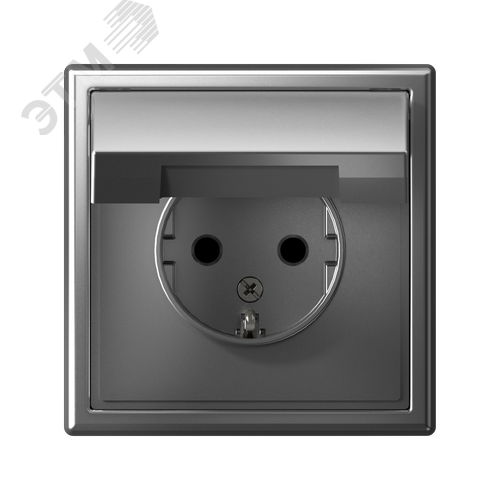 ARTGALLERY розетка с заземл. со шторк. с крышкой, 16А, IP20, механизм, сталь - фото 5