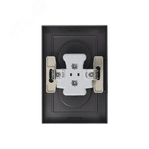 Розетка ATLASDESIGN двойная без заземления 16А в сборе мокко - фото 4