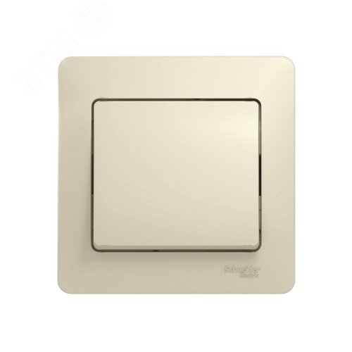 Выключатель одноклавишный, в сборе, схема 1, бежевый - фото 1