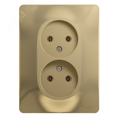 Изображение товара GLOSSA Розетка двойная без заземления в сборе титан (шт)