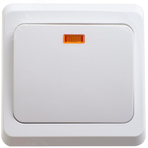 ЭТЮД Выключатель одноклавишный скрытый с подсветкой белый сх.1 - фото 4