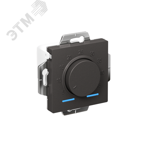 ATLASDESIGN ТЕРМОСТАТ электрон. теплого пола с датчиком, 10A, механизм, БАЗАЛЬТ - фото 1