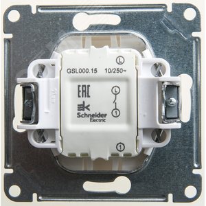 GLOSSA Кнопка нажимная схема 1 перламутр в рамку GSL000615 Systeme Electric - 3