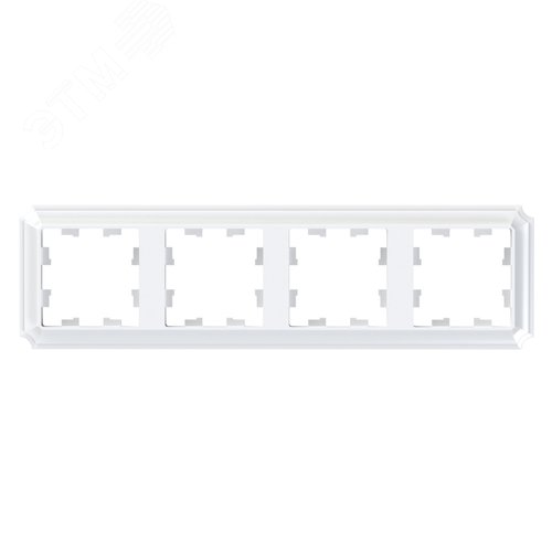 ATLASDESIGN ANTIQUE 4-постовая рамка, универсальная, БЕЛЫЙ - фото 1