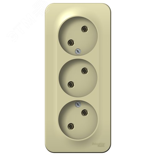 BLANCA О/У РОЗЕТКА 3-ая без заземления без шт. ИЗОЛ.ПЛ., 16А, 250В, БЕЖЕВЫЙ - фото 6