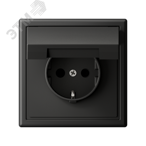 ARTGALLERY РОЗЕТКА с заземл. со шторк. с крышк., 16А, IP20,  механизм, быстрозажимные клеммы, базальт - фото 5