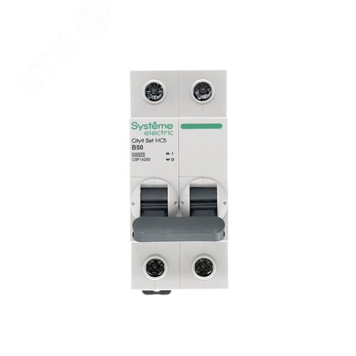 Выключатель автоматический двухполюсный 50А B 4.5kA 230В City9 Set - фото 5