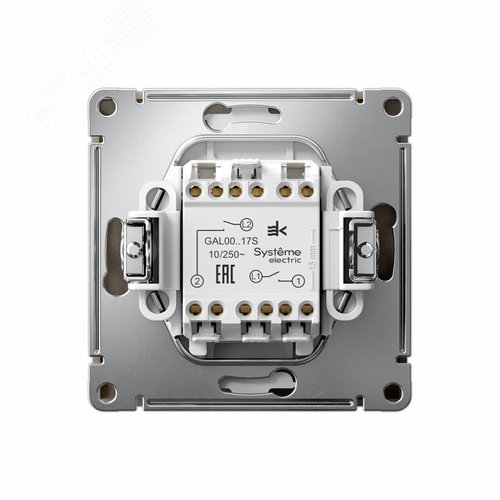 ARTGALLERY 2-клавишный ВЫКЛЮЧАТЕЛЬ КНОПОЧНЫЙ, 10АХ, механизм, быстрозажимные клеммы, ШАМПАНЬ - фото 2