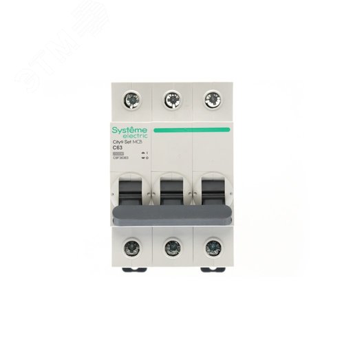 Выключатель автоматический трехполюсный (АВ) С 63А 3P 6kA 400В City9 Set - фото 3