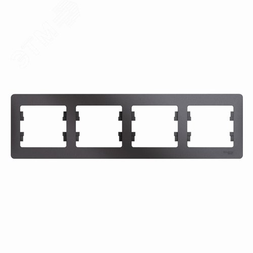 Изображение товара GLOSSA рамка 4-постовая горизонтальная графит (шт)