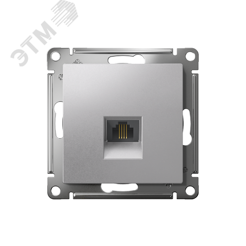 Розетка ATLASDESIGN телефонная RJ11 механизм алюминий - фото 2