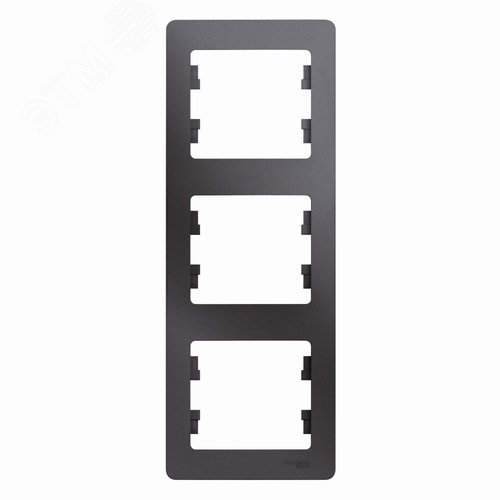 Изображение товара GLOSSA рамка 3-постовая вертикальная графит (шт)