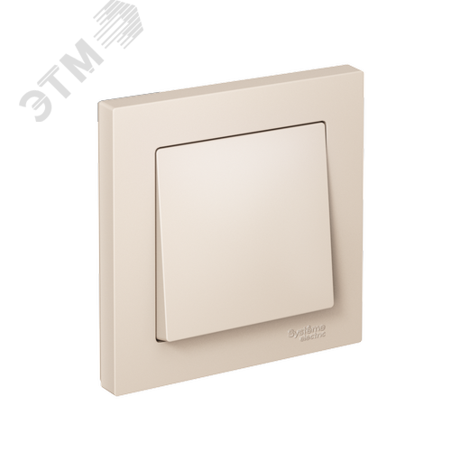 Выключатель одноклавишный ATLASDESIGN схема 1 10АХ в сборе бежевый - фото 1