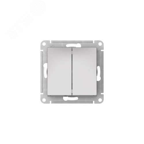 ATLASDESIGN AQUA 2-клавишный ВЫКЛЮЧАТЕЛЬ IP44, с  х.5, 10АХ, быстрозажимные клеммы, АЛЮМИНИЙ - фото 3