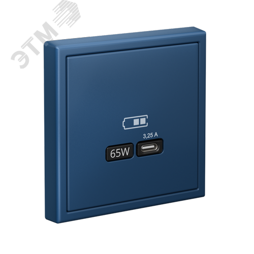 ARTGALLERY USB розетка тип-С 65Вт высокоскор.заряд. QC, PD, механизм, аквамарин - фото 4