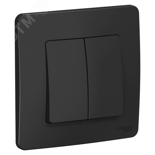 BLANCA скрытой установки двухклавишный переключатель (cх.6+6), 10A, 250B, антрацит - фото 1