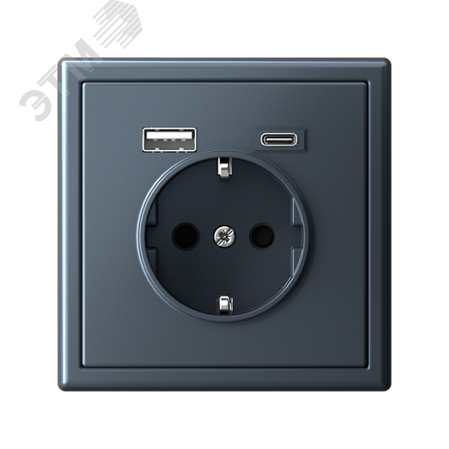 ARTGALLERY розетка 16А с 2 USB A+C, 5В/2,4А/3,0А, 2х5В/1,5А, механизм, грифель - фото 5