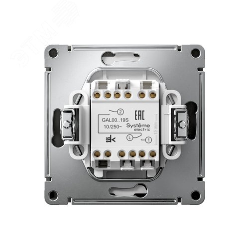 ARTGALLERY 2-клавишный ВЫКЛЮЧАТЕЛЬ ДЛЯ ЖАЛЮЗИ, 2х сх.4, 10А, механизм, быстрозажимные клеммы, БАЗАЛЬТ - фото 2