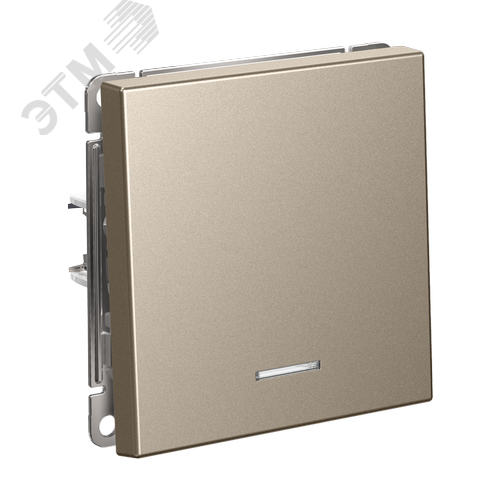 ARTGALLERY 1-клавишный ВЫКЛЮЧАТЕЛЬ КНОПОЧНЫЙ с подсв., 10А, механизм, ШАМПАНЬ - фото 2