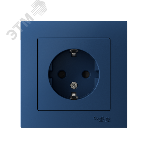 ATLASDESIGN РОЗЕТКА с заземлением со шторками, 16А, в сборе, АКВАМАРИН - фото 2