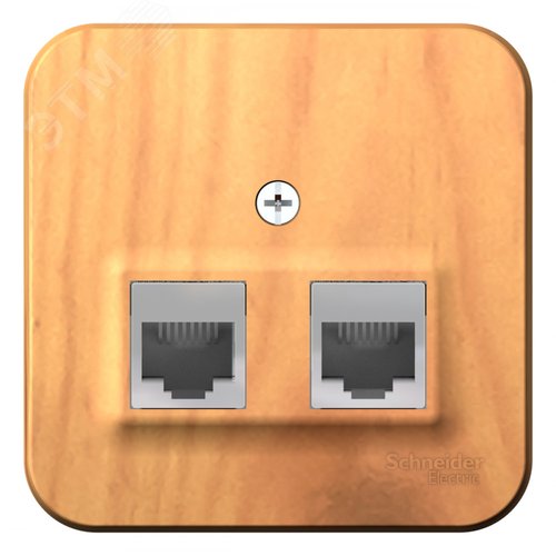 Розетка BLANCA наружная двойная компьютерная RJ45, кат.5e, с изолирующей пластиной, ясень - фото 3