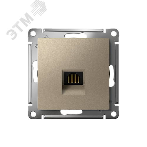 Розетка ATLASDESIGN компьютерная RJ45 механизм шампань - фото 2