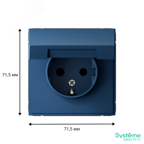ARTGALLERY розетка с заземл. со шторк. с крышкой, 16А, IP20, механизм, аквамарин - фото 3