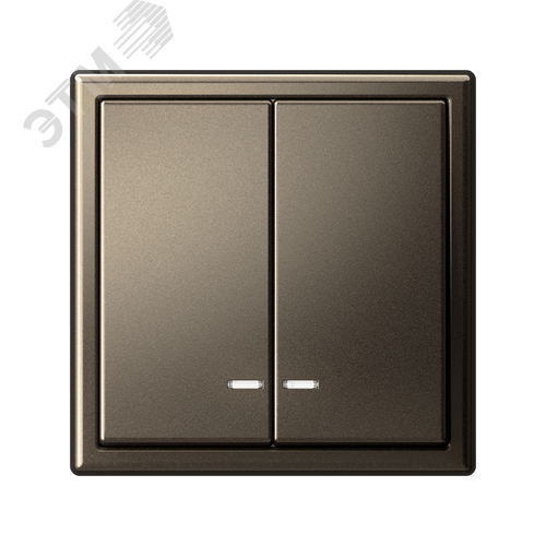 ARTGALLERY 2-клавишный выключатель с подсветкой, сх.5а, 10АХ, механизм, мокко - фото 5
