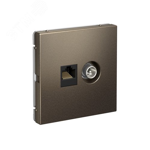 ARTGALLERY розетка двойная ТВ + компьютерная RJ45, кат. 5Е, мокко - фото 2