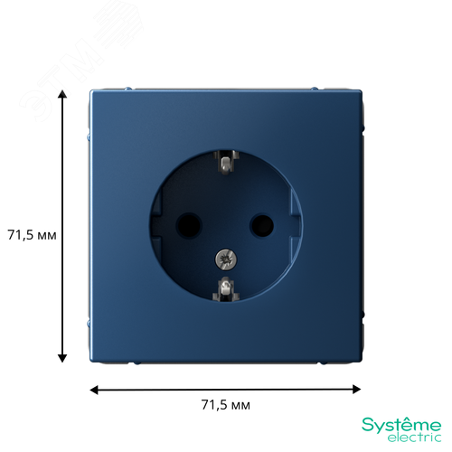 ARTGALLERY розетка с заземлением со шторками, 16А, механизм, аквамарин - фото 3