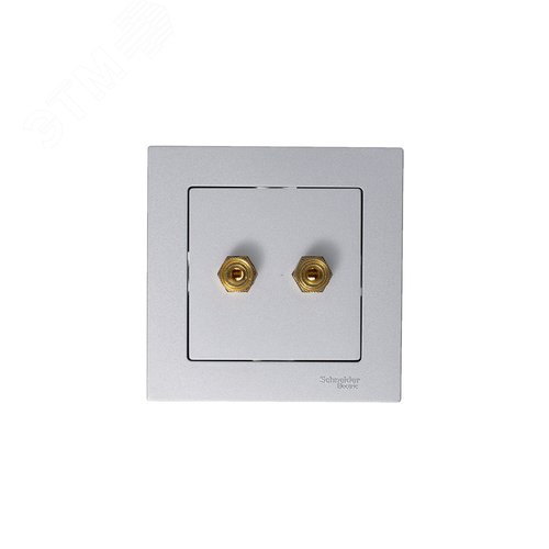 Аудиорозетка ATLASDESIGN двухместная алюминий - фото 6