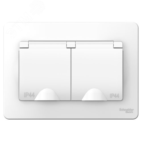 BLANCA скрытой установки ip 44 розетка двойная с заземл. со шторк., 16А, 250В, белый - фото 6