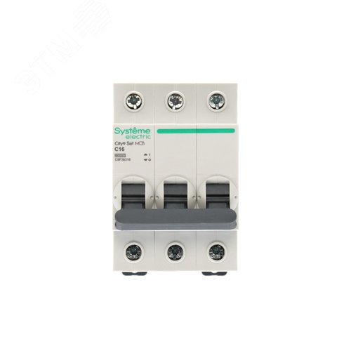 Выключатель автоматический трехполюсный (АВ) С 16А 3P 6kA 400В City9 Set - фото 3