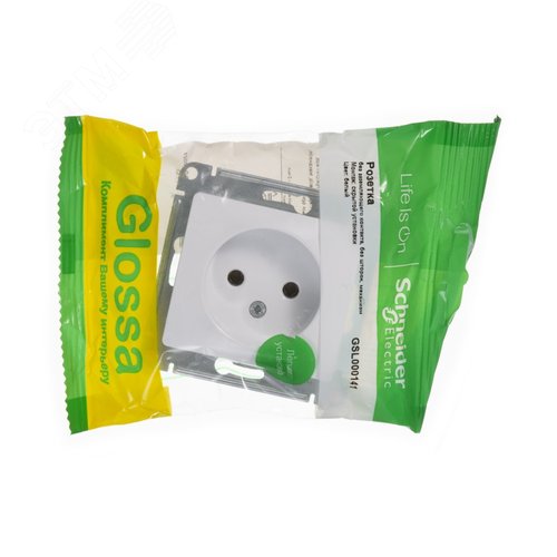 GLOSSA Розетка без заземления в рамку белая - фото 9