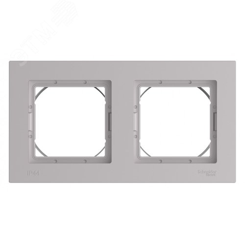 ATLASDESIGN AQUA рамка двухпостовая IP44, АЛЮМИНИЙ - фото 3