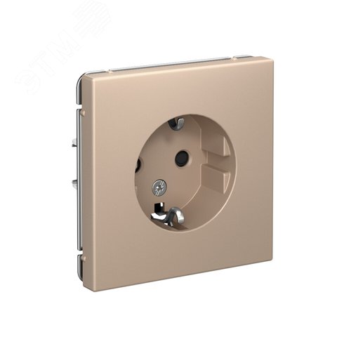 ARTGALLERY РОЗЕТКА с заземлением, 16А, механизм, быстрозажимные клеммы, песочный - фото 2