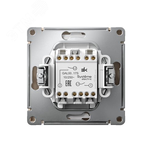 ARTGALLERY 2-клавишный ВЫКЛЮЧАТЕЛЬ КНОПОЧНЫЙ, 10АХ, механизм, быстрозажимные клеммы, ПЕСОЧНЫЙ - фото 2