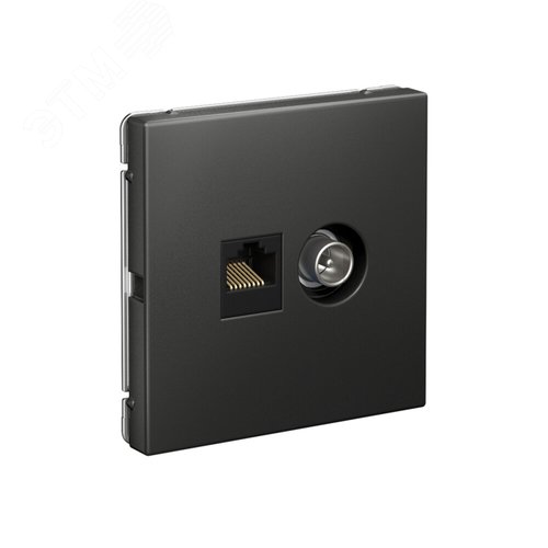 ARTGALLERY розетка двойная ТВ + компьютерная RJ45, кат. 5Е, базальт - фото 2