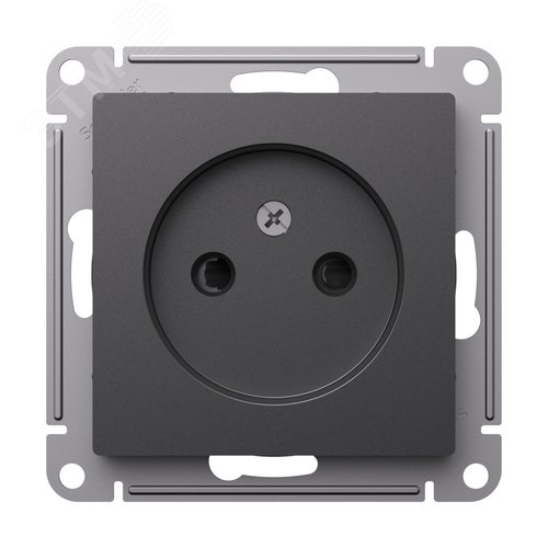 ATLASDESIGN РОЗЕТКА без заземления со шторками, 16А, механизм, БАЗАЛЬТ - фото 3