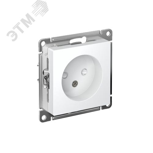 Розетка ATLASDESIGN без заземления со шторками 16А механизм белый - фото 1