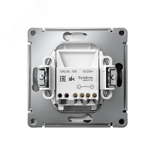 ARTGALLERY 1-клавишный ВЫКЛЮЧАТЕЛЬ КНОПОЧНЫЙ, механизм, быстрозажимные клеммы, БЕЛЫЙ - фото 2