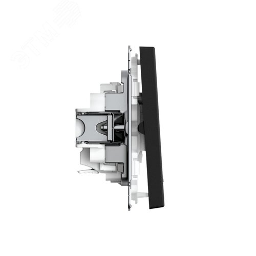 ARTGALLERY 2-клавишный ВЫКЛЮЧАТЕЛЬ с подсветкой, сх.5а, 10АХ, механизм, быстрозажимные клеммы, КАРБОН - фото 3