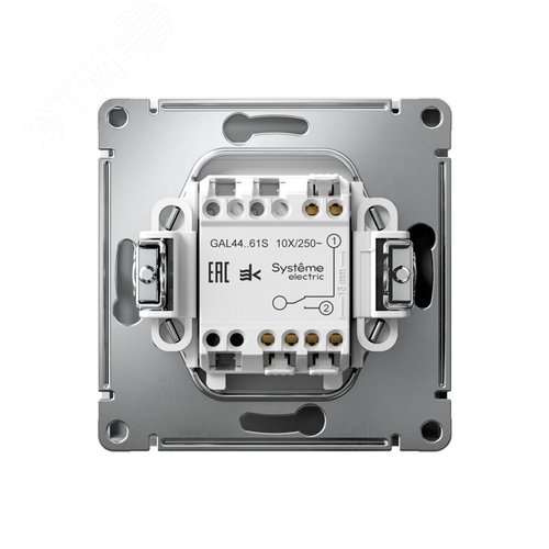 ARTGALLERY 1-клавишный ПЕРЕКЛЮЧАТЕЛЬ IP44, 10АХ,  механизм, быстрозажимные клеммы, БЕЛЫЙ - фото 2