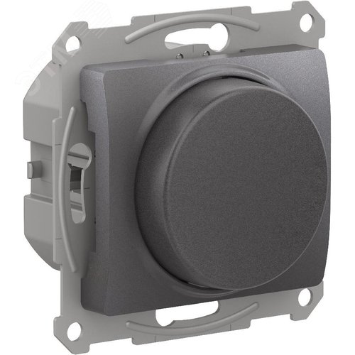 Изображение товара GLOSSA СВЕТОРЕГУЛЯТОР (диммер) повор-нажим, LED, RC, 400Вт, мех., ГРАФИТ (шт)