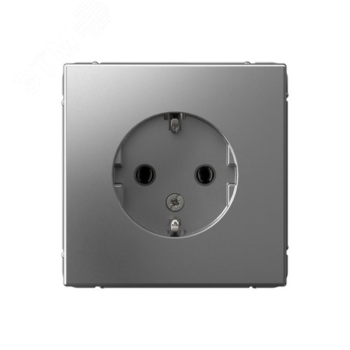 ARTGALLERY розетка с заземлением, 16А, механизм, сталь - фото 1