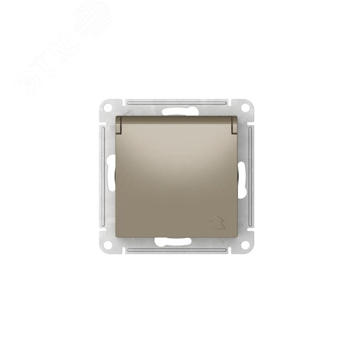 ATLASDESIGN РОЗЕТКА с заземл. со шторк. с крышкой,16А,IP20,мех., быстрозажимные клеммы, ШАМПАНЬ - фото 6