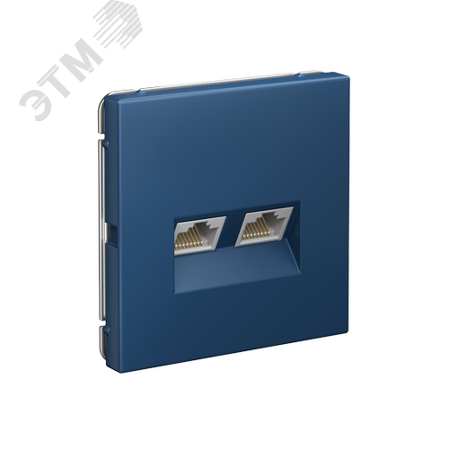 ARTGALLERY РОЗЕТКА двойная компьютерная RJ45+RJ45, кат. 5е, механизм, АКВАМАРИН - фото 2